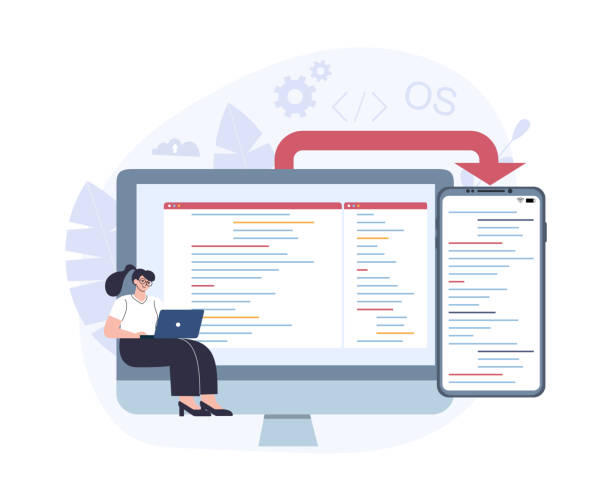 cross-platform software development concept. - 系統(tǒng)軟件 幅插畫檔、美工圖案、卡通及圖標(biāo)