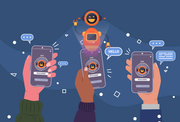 ai chatbot network solutions, seamless data integration. future-ready connectivity. - 營銷 幅插畫檔、美工圖案、卡通及圖標